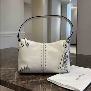 Michael Kors White Studded Shoulder Bag